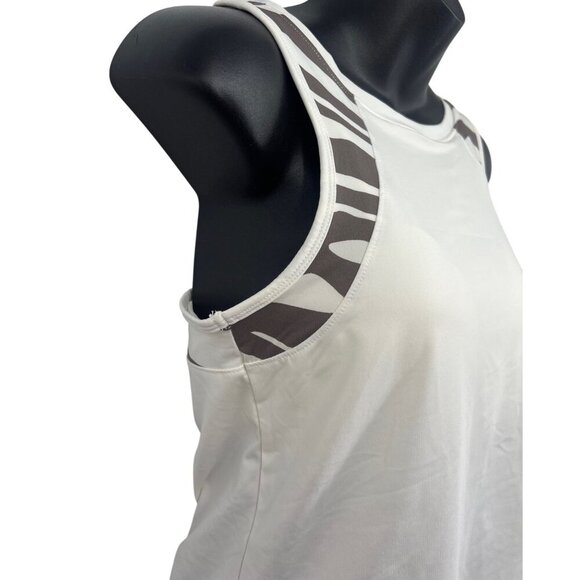 Sincerely Jules Womens White Racerback Tank Top Size Medium M Zebra Athletic New - Picture 3 of 8